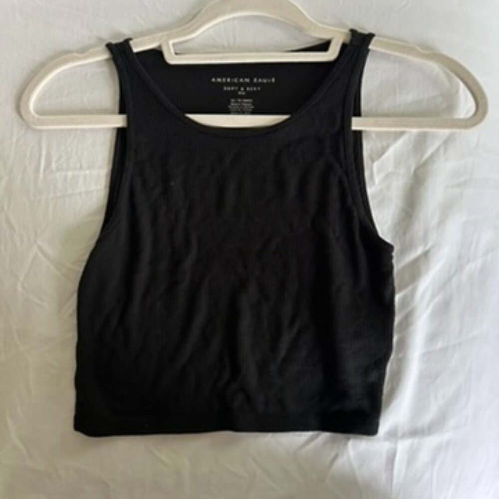 Black American Eagle Racerback Tank Top